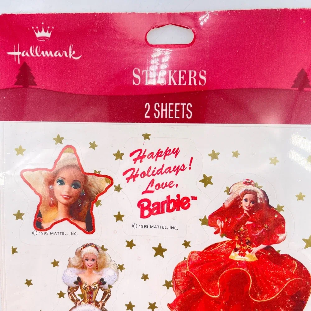Vintage 1995 Hallmark Holiday Barbie Greeting Cards and Sticker Sheets Set